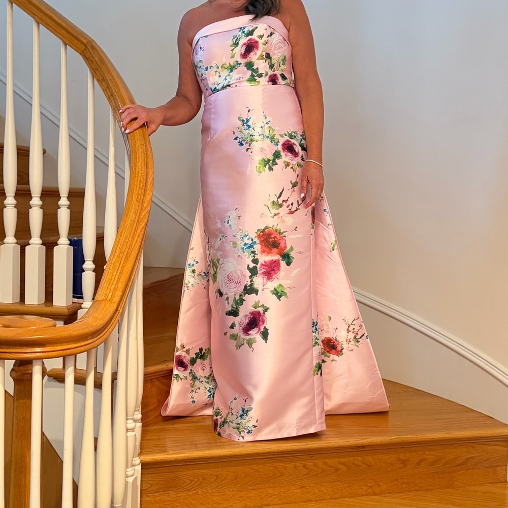 Missacc pink floral mother of the bride or wedding guest dress off shoulder